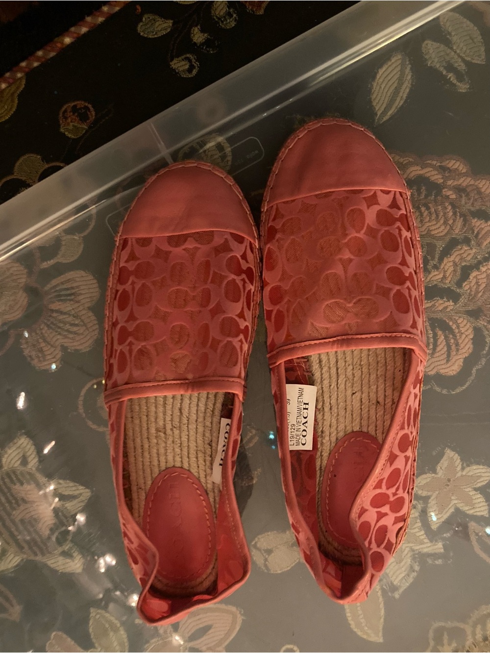 Coach Coral Signature Cleo Espadrille Slip-Ons